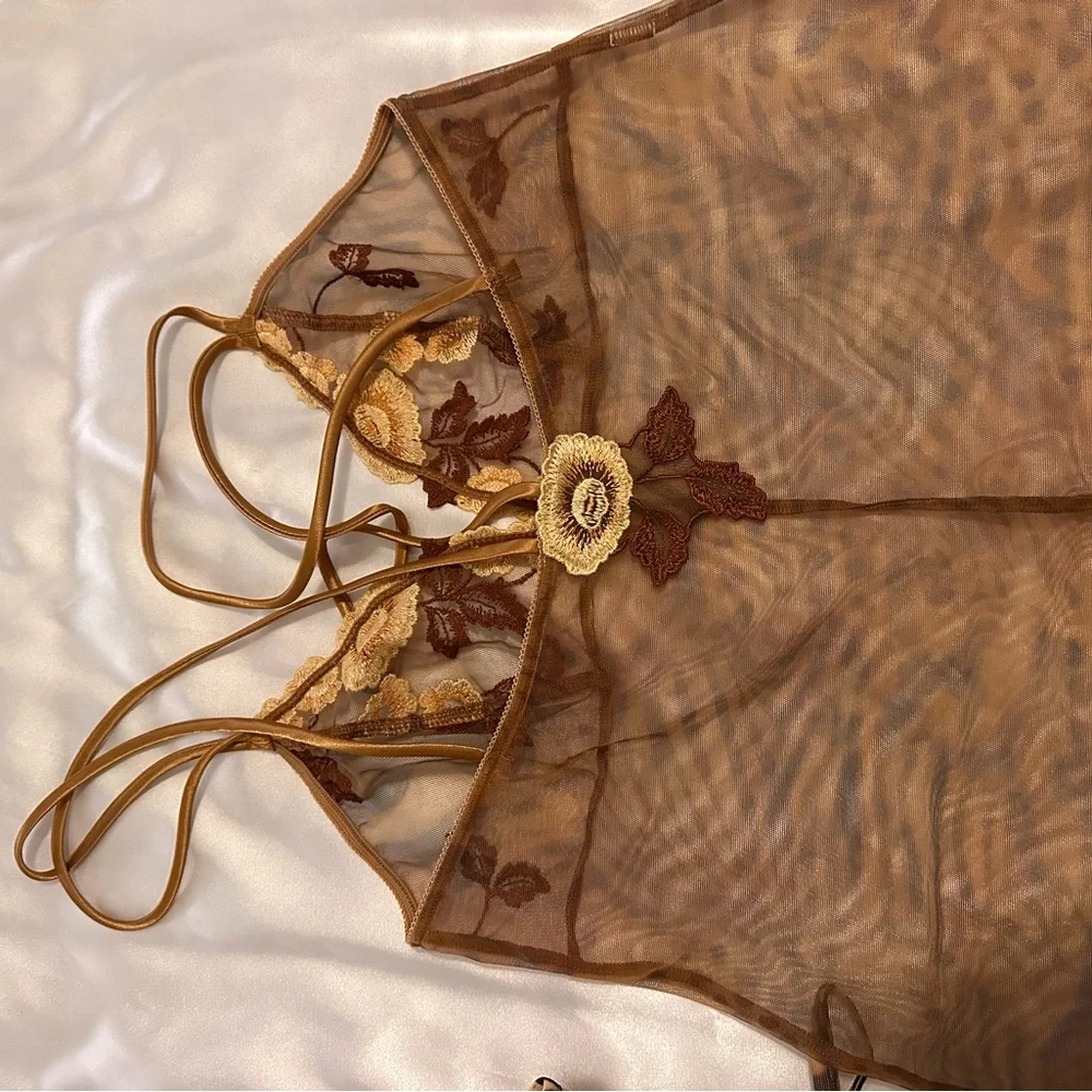 La Perla Vintage leopard sheer Chemise Set